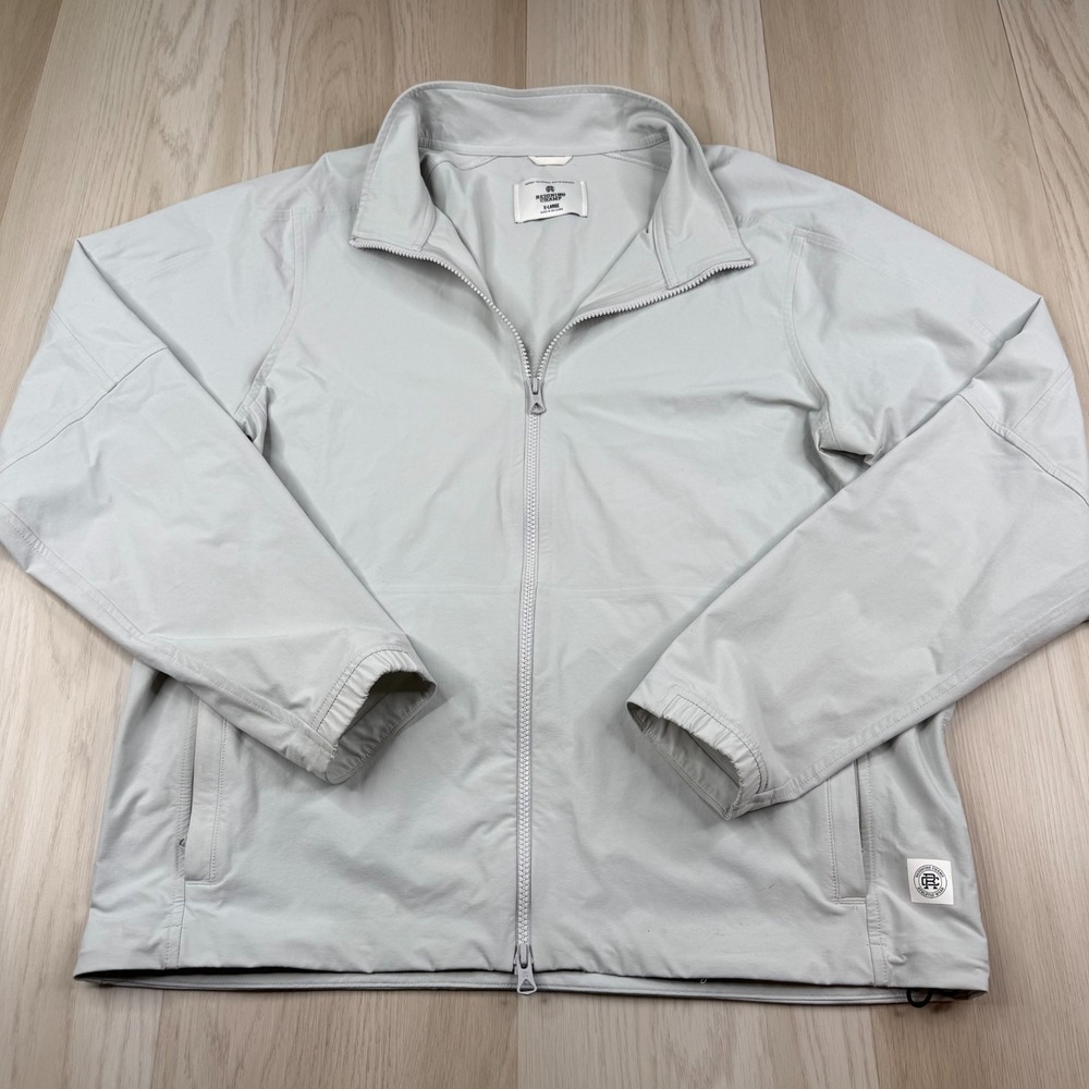 Reigning Champ Mens Light Gray Lightweight Full Zip Windbreaker Jacket Size XL